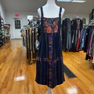 Guatemalan Embroidered Colorful Patterned Mexican Huipil Dress Women’s